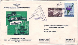 1963-Jugoslavia J.A.T. I^volo Dubrovnik Roma Del 2 Giugno - Airmail