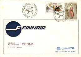 1977-Finlandia Finnair Volo Speciale Helsinki Roma Con AY 865 Del 3 Aprile,non C - Cartas & Documentos