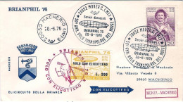 1976-elicircuito Della Brianza Volo Con Elicottero Tappa Monza Macherio,cachet 5 - Airmail