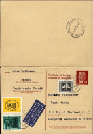 1964-Germania DDR Cartolina Da Dessau A Roma Con Risposta I^volo Lufthansa LH 33 - Covers & Documents