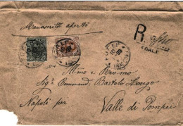 1899-busta Raccomandata Manoscritti Aperti Affrancata 20c. + 45c. Umberto I Firm - Storia Postale