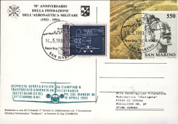 1993-San Marino Aerogramma Cartolina 70^ Anniversario Della Fondazione Dell'aero - Poste Aérienne