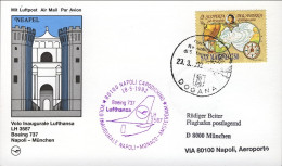 1992-San Marino Cartolina Illustrata Lufthansa I^volo LH 3587 Napoli Monaco Amst - Luchtpost