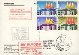 1990-San Marino Aerogramma Cartolina Illustrata Per International Stamp Exhibiti - Corréo Aéreo