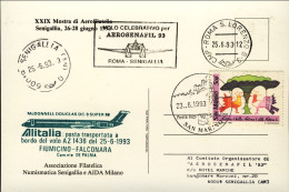 1993-San Marino Aerogramma Cartolina Ricordo XXIX Mostra Di Aerofilatelia Seniga - Corréo Aéreo