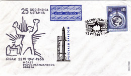 1966-Jugoslavija Jugoslavia Razzogramma Del 22 Giugno Per Celebrazioni Del 25^ A - Airmail