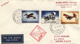 1962-San Marino Aerogramma I^volo Alitalia Roma-Hong Kong Del 20 Maggio - Airmail