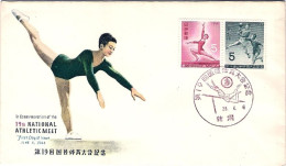 1964-Giappone Japan S.2v."19 Incontro Nazionale Di Atletica" Su Fdc Con Un Carto - FDC