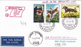 1977-San Marino I^volo Boeing 737 Lufthansa LH 154 Francoforte Linz Del 20 April - Poste Aérienne