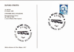 1989-cartolina Ufficiale "i Pionieri Dell'aviazione" Affrancata L.500 Castelli M - 1981-90: Marcophilia