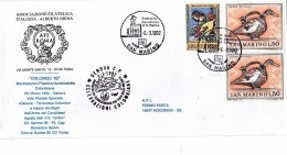 1992-San Marino Da Genova Per Le Celebrazioni Colombiane, Dispaccio Volo Straord - Corréo Aéreo