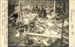 1915-cartolina Foto Con Resti Di Aereo Austriaco Abbattuto - Accidents