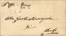 1860-Breno (Brescia) Sovracoperta Con Corsivo E Bollo A Data Breno Mar.15 - Non Classés