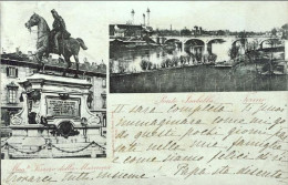 1899-Torino Ponte Isabella E Monumento Ferrero Della Marmora, Cartolina Viaggiat - Otros & Sin Clasificación