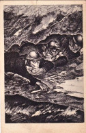 1933-cartolina Illustrata Il Medico Italiano In Guerra E In Pace "in Trincea Qua - Heimat