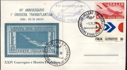 1970-viaggiato 40^ Anniversario I Crociera Transatlantica Con Bel Foglietto Erin - 1961-70: Marcophilie