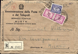 1953-busta Raccomandata Di Servizio Postale Dall'ufficio Mobile Postale 36^ Giro - 1946-60: Marcophilie