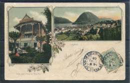 11412 Lugano - Villa E Pensione Stauffer -  Veduta Generale Col San Salvatore - Viaggiata Nel 1905 - Sonstige & Ohne Zuordnung