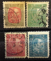 ISLAND ISLANDE 1902 Christian IX  4 Timbres , Yvert No  35, 36 ,38 ,  Obl + No 40 Neuf * MH BTB - Autres & Non Classés