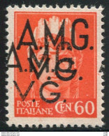 AMG. VG. - Cent. 60 Doppia Soprastampa A Sinistra - Nuevos