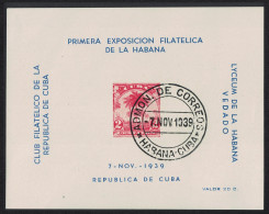 Caribic Palm Tree First Philatelic Exhibition Sheetlet RARR 1939 Canc - Gebraucht