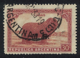 Argentina Merino Sheep 'M.H.'' Overprint 1935 Canc MI#423X III B Sc#OD143 - Usati