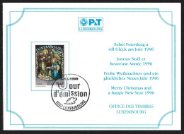 Luxembourg Stained Glass Christmas FDC 1995 SG#1407 - Usati