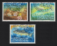 Liechtenstein Fish Bullhead Trout Grayling 3v 1987 CTO SG#915-917 - Usati