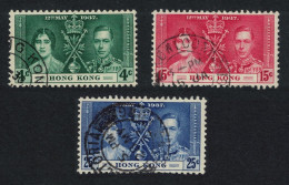 Hong Kong Coronation 3v 1937 Canc SG#137-139 MI#136-138 Sc#151-153 - Oblitérés