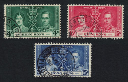 Hong Kong Coronation 3v 1937 Canc SG#137-139 MI#136-138 Sc#151-153 - Gebruikt