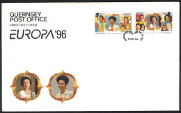 Guernsey Europa Famous Women 2v FDC 1996 SG#694-695 - Guernsey