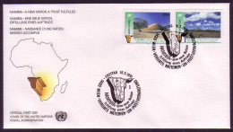 UN Vienna 1st Anniversary Of Namibian Independence 2v FDC 1991 SG#V113-V114 MI#114-115 - Autres & Non Classés