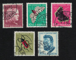 Switzerland Insects Pro Juventute 5v 1953 Canc SG#J147-J151 Sc#B227-B231 - Gebraucht