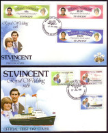 St. Vincent Royal Wedding FDC X 2 1981 SG#668-673 - St.Vincent (1979-...)