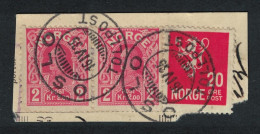 Norway King Haakon VII 2Kr 2 Pcs On Paper Good Cancel 1935 Canc - Usados