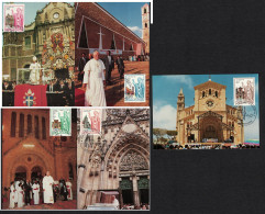 Vatican Pope John Paul II's Journeys 9th Series 5 Maxicards 1991 SG#992-996 - Used Stamps