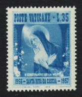 Vatican Fifth Death Centenary Of St Rita At Cascia 35L 1956 MH SG#243 Sc#211 - Ungebraucht