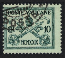 Vatican Papal Tiara And St Peter's Keys 10c FIRST ISSUE 1929 Canc SG#2 MI#2 Sc#2 - Used Stamps