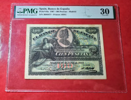 ESPAÑA BILLETE 100 PESETAS 1906 PMG 30 SPAIN BANKNOTE ESPAGNE *COMPRAS MULTIPLES CONSULTAR* - 100 Peseten