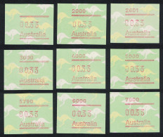 Australia Machine Labels Kangaroo 9v 1985 MNH MI#3+4 - Nuevos