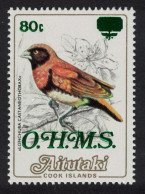 Aitutaki Mannikin Bird 80c On 96c Overprint 'OHMS' 1985 MNH SG#O29 - Aitutaki