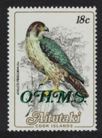 Aitutaki Peregrine Falcon 18c Overprint 'OHMS' 1985 MNH SG#O21 - Aitutaki