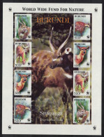 Burundi WWF Sitatunga Imperf Sheetlet Of 2 Sets 2004 MNH SG#MS1641a MI#1867-1870KB - Neufs