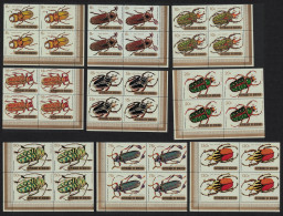 Burundi Beetles 9v Airmail KEY VALUES Corner Blocks Of 4 1970 MNH SG#502-510 - Nuevos