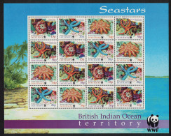 BIOT WWF Sea Stars Sheetlet Of 4 Sets 2001 MNH SG#253-256 MI#266-269 Sc#231-234 - Territorio Britannico Dell'Oceano Indiano