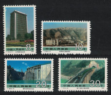 China Train Bridge Power Station Construction 4v Def 1989 SG#3619-3622 MI#2244-2247 Sc#2221-2224 - Unused Stamps