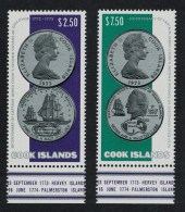 Cook Is. Captain Cook's Voyage Coins 2v 1974 MNH SG#492-493 - Cook Islands