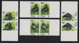 DR Congo WWF Grauer's Gorilla 4v Imperf Pairs 2002 MNH MI#1708-1711 - Nuevos