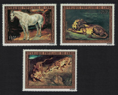 Congo Horse Lions Paintings By Delacroix 3v 1973 MNH SG#362-364 - Neufs