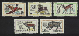 Czechoslovakia Pheasant Bird Trout Fish Mouflon Deer Boar Hunting 5v 1971 MNH SG#1967-1972 - Unused Stamps